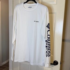 Columbia Long Sleeve PFG Fishing Shirt in White